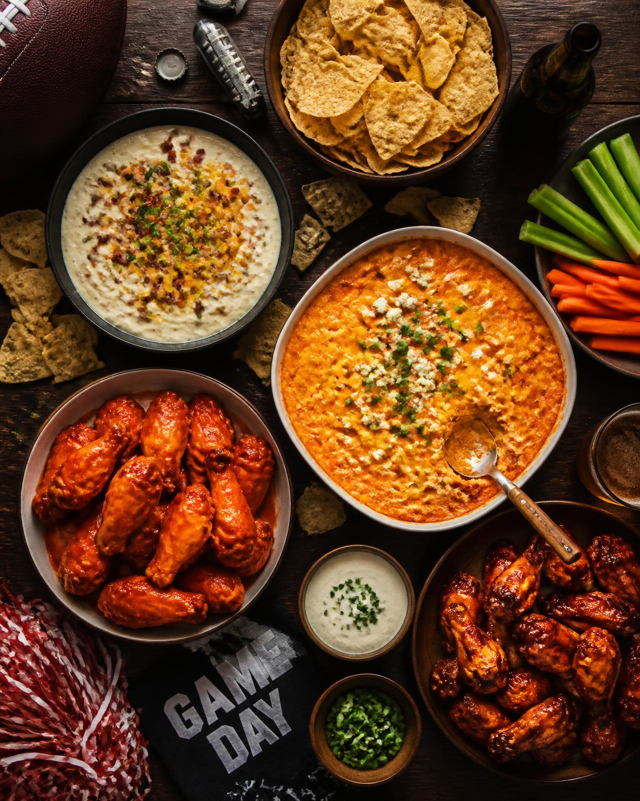 Game day foodservice spread